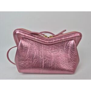 Mansur Gavriel Metallic Flamingo Pink Mini M Frame Bag